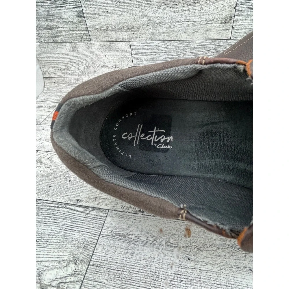 Clarks Collection Men Size 8M Dark Brown Leather Slip On Loafers 261196147070‎